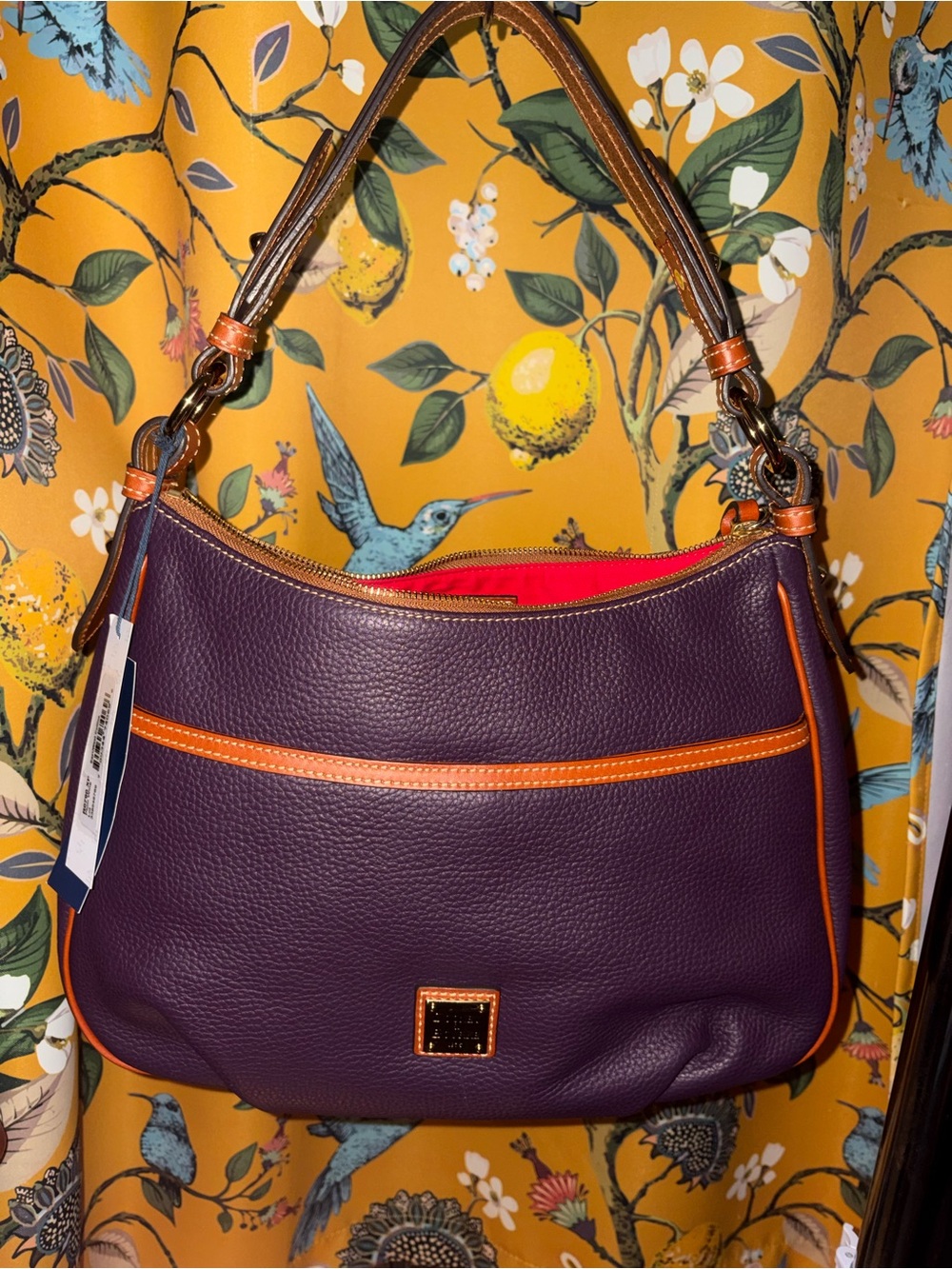 Dooney And Bourke Purple Plum Wine East West Collins Hobo Purse